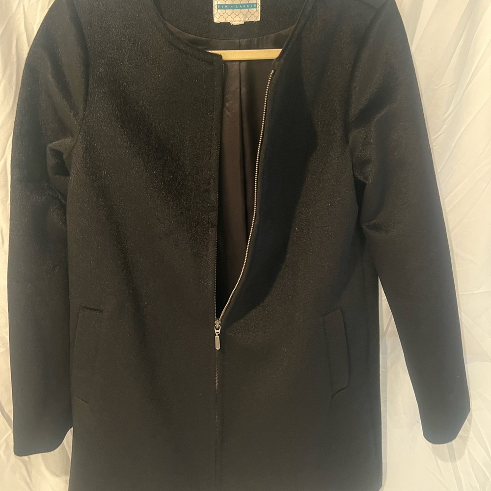 Faux Calf hair Black Coat
